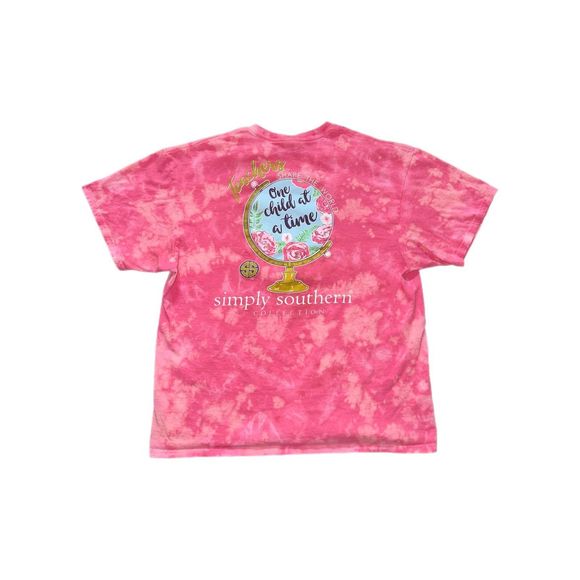 Simply Southern Teacher One Child At A Time Bleached Tee - Picture 1 of 5